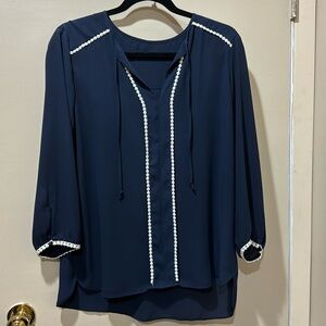 Zara semi sheer boho blouse